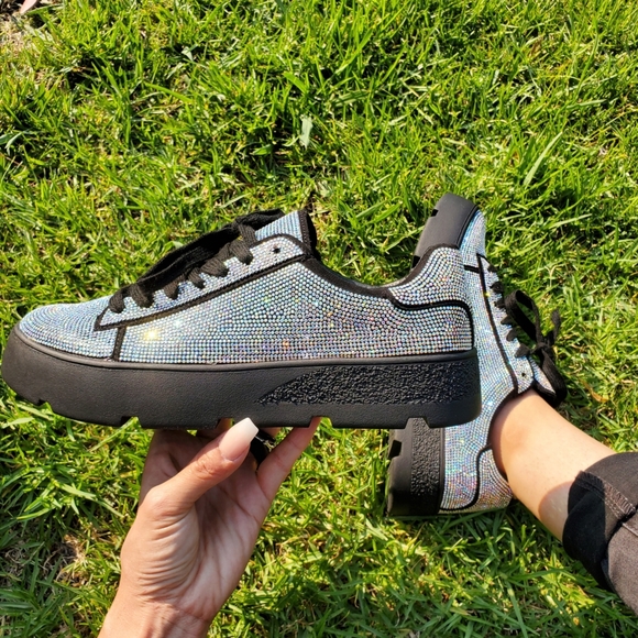 𝙇𝙖𝙨𝙩 𝙎𝙞𝙯 6 💎🎥Diamante Embellished Platfrm - Picture 4 of 14